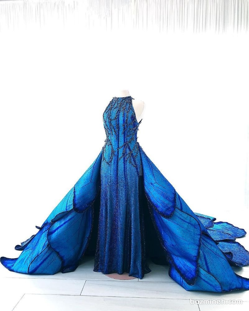 لباس مجلسی به رنگ آبی تیره و سورمه ای