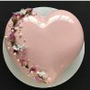 کیک جشن نامزدی به شکل قلب صورتی