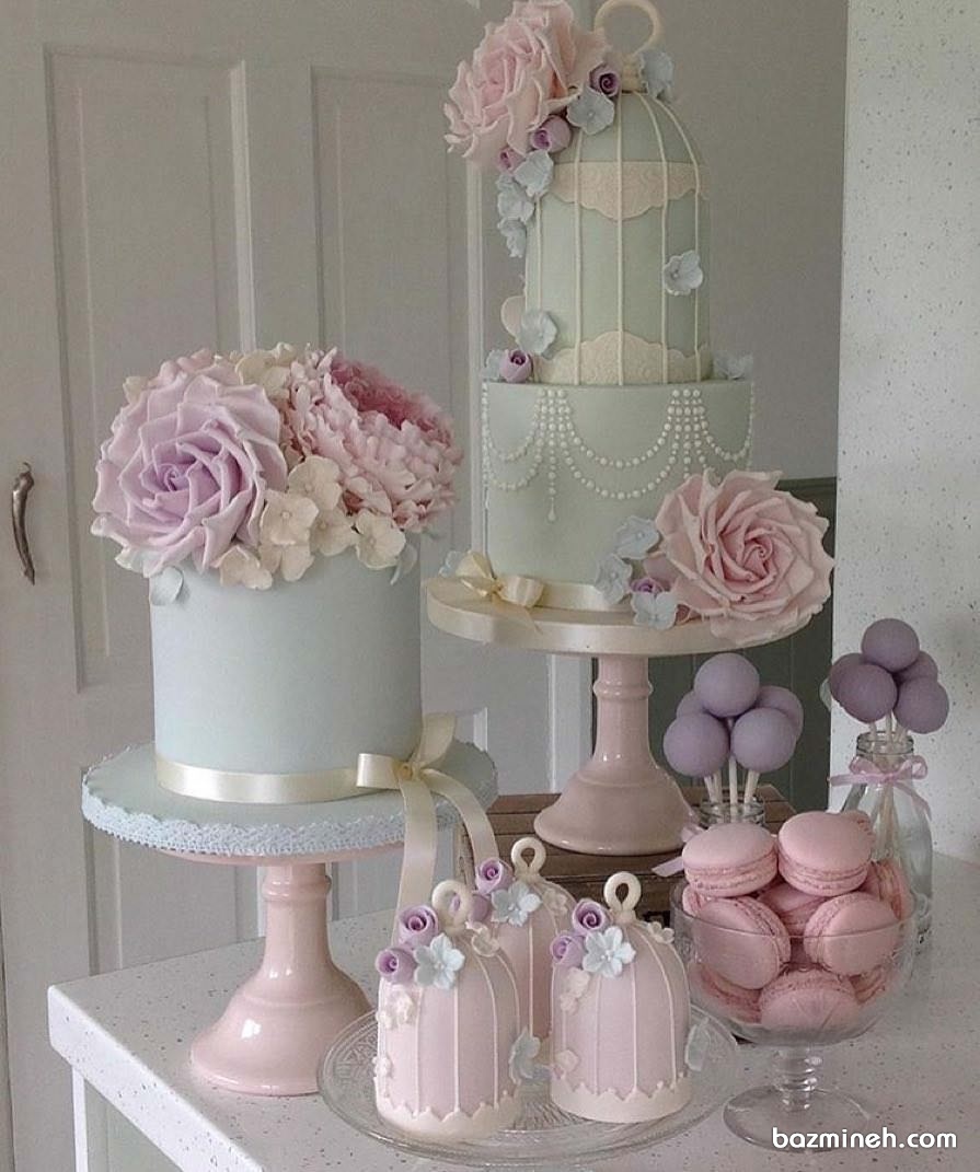 کیک های خاص با رنگ های ملایم و گلدار مناسب برای جشن های تولد و نامزدی