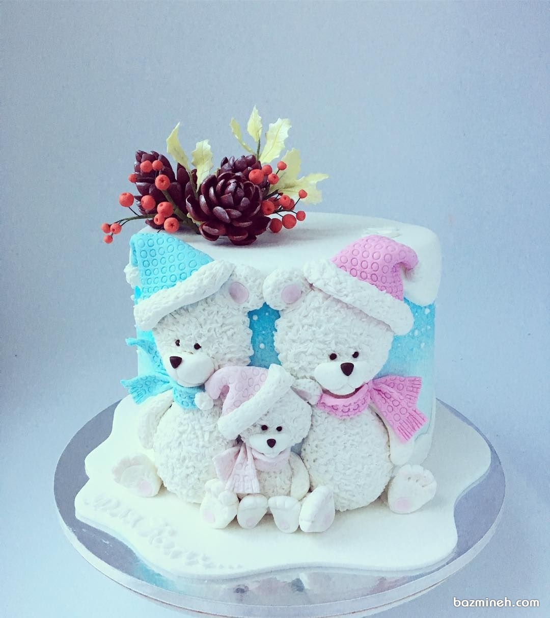 کیک جشن تولد کودک با تم زمستانی