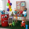 دکوراسیون رنگی جشن تولد کودک با تم مانستر (monster vectors)