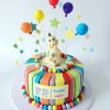 کیک رنگی فوندانت جشن تولد یکسالگی