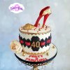 کیک جشن تولد چهل سالگی خانم های خوش سلیقه