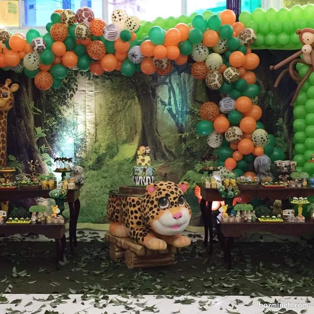 دکوراسیون جشن تولد کودک با تم حیوانات جنگل