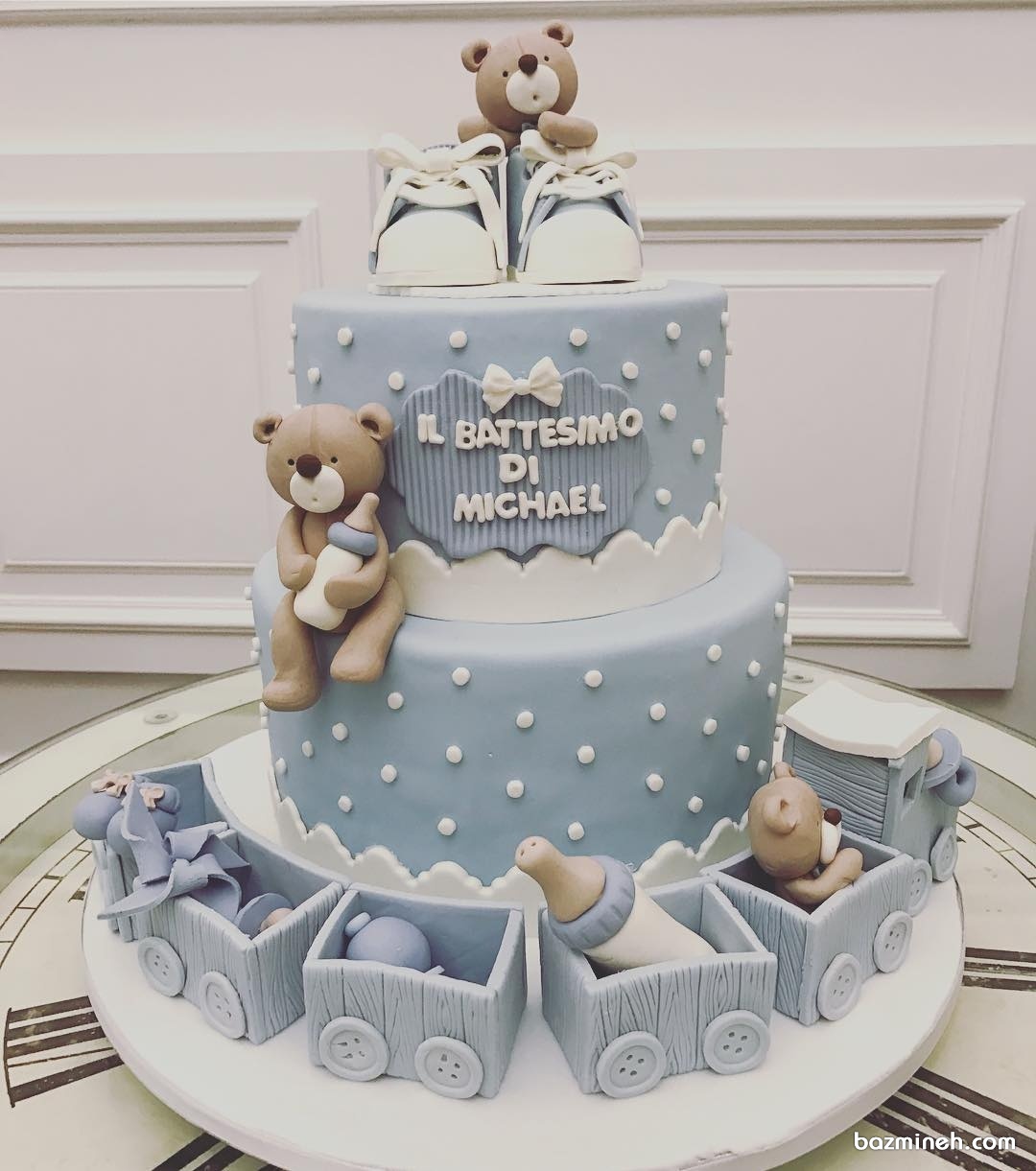 کیک جشن تولد پسرانه با تم خرس تدی
