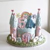 کیک زیبای جشن تولد دخترانه با تم سیندرلا