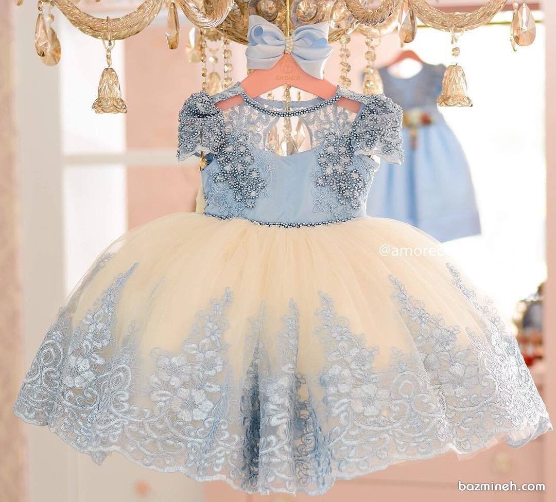 لباس مجلسی کودک با دامن پفی عروسکی مناسب برای جشن تولد فرشته کوچولوها