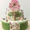 کیک فوندانت جشن تولد دخترانه با تم بهاره
