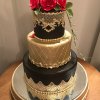 کیک شیک مشکی طلایی جشن تولد یا نامزدی
