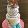 کیک جشن تولد هفت سالگی با تم پالت و رنگ روغن و قلمو