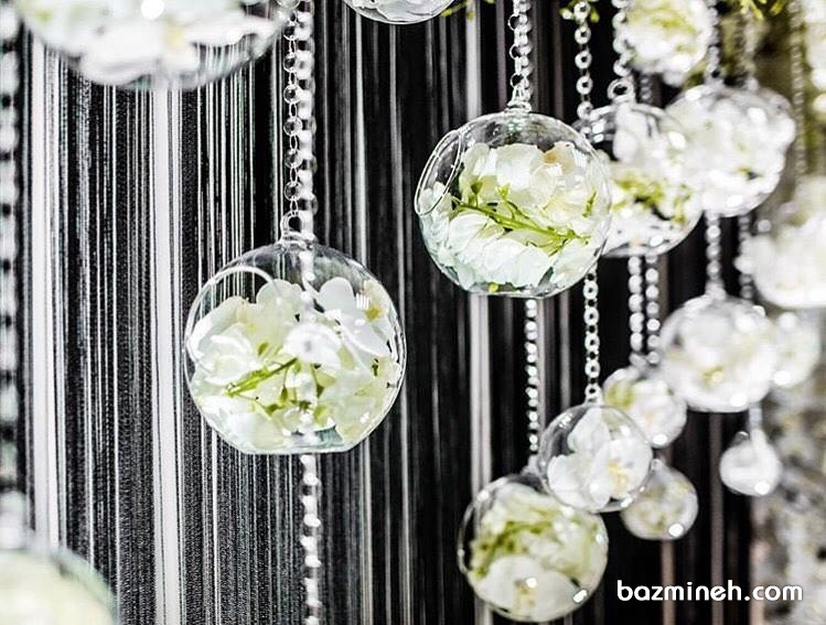 آویزهای حباب دار گل دار ایده ای جالب برای تزیین مجالس باشکوه
