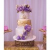 کیک زیبای سه طبقه گل دار مناسب برای جشن تولد یا نامزدی