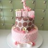 کیک زیبای جشن تولد دخترانه با تم زرافه ی صورتی (Pink Giraffe)