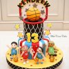 کیک فوندانت جشن تولد پسرانه مخصوص بسکتبالیست کوچولوها
