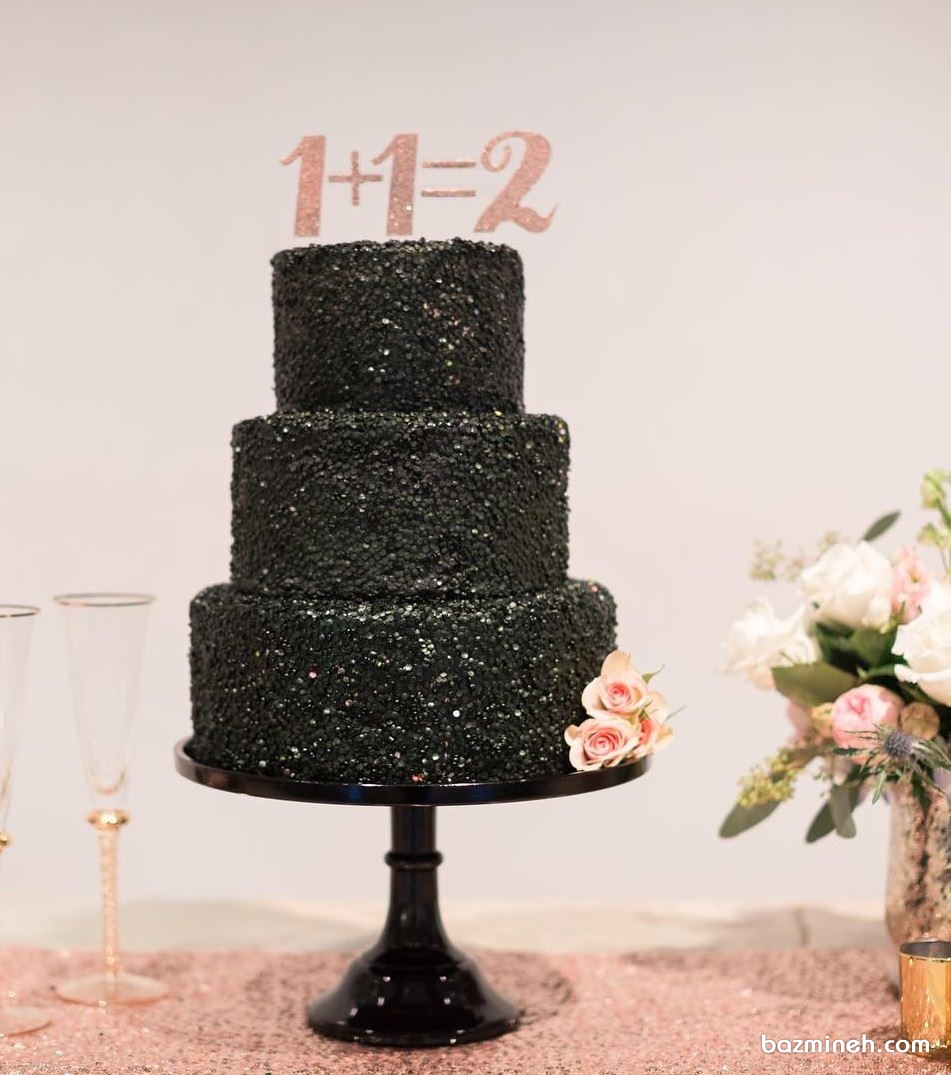 کیک خاص و زیبای جشن سالگرد ازدواج با تم مشکی