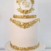 کیک شیک جشن تولد دخترانه با طرح های طلایی