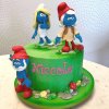 مینی کیک جشن تولد کودک با تم اسمورف ها (Smurfs)