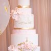 کیک چند طبقه فانتزی جشن تولد دخترانه با تم اسب تک شاخ (Unicorn)