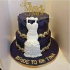 کیک جالب و متفاوت بزم نامزدی یا ازدواج به رنگ مشکی و طرح لباس عروس