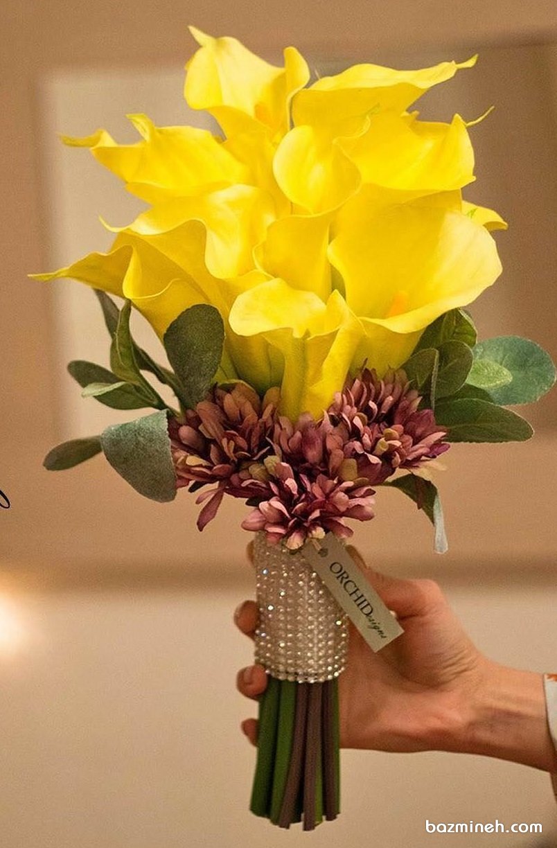 دسته گل زیبا و خاص به رنگ زرد مناسب جشن نامزدی