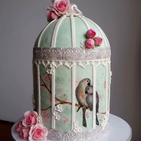 کیک منحصر به فرد جشن سالگرد ازدواج با طرح قفس