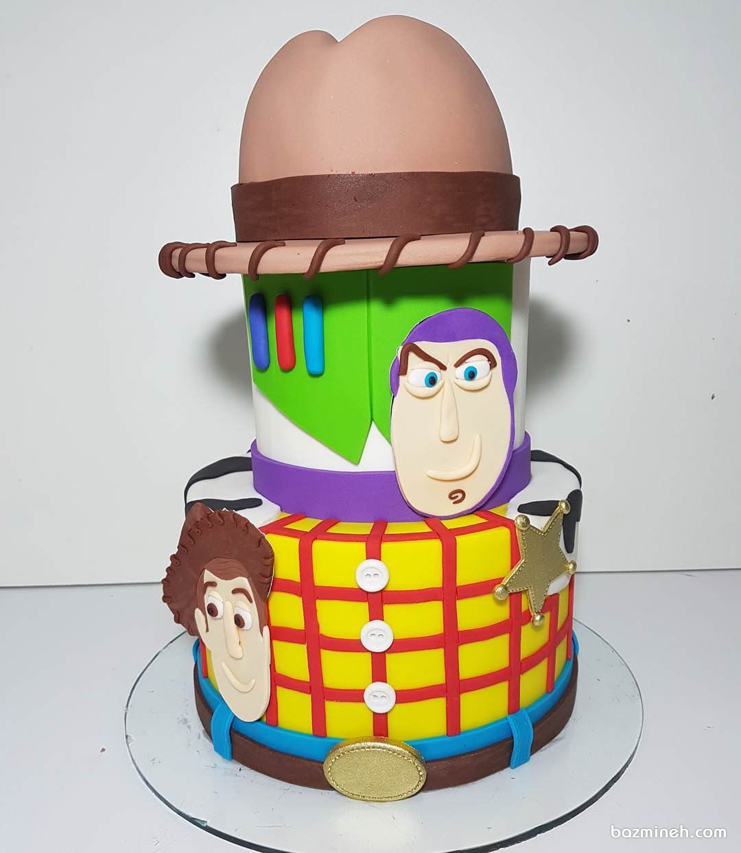 کیک فوندانت جشن تولد پسرانه با تم کارتون داستان اسباب بازی (Toy Story)