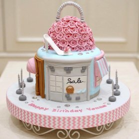 کیک فوندانت فانتزی جشن تولد دخترانه 