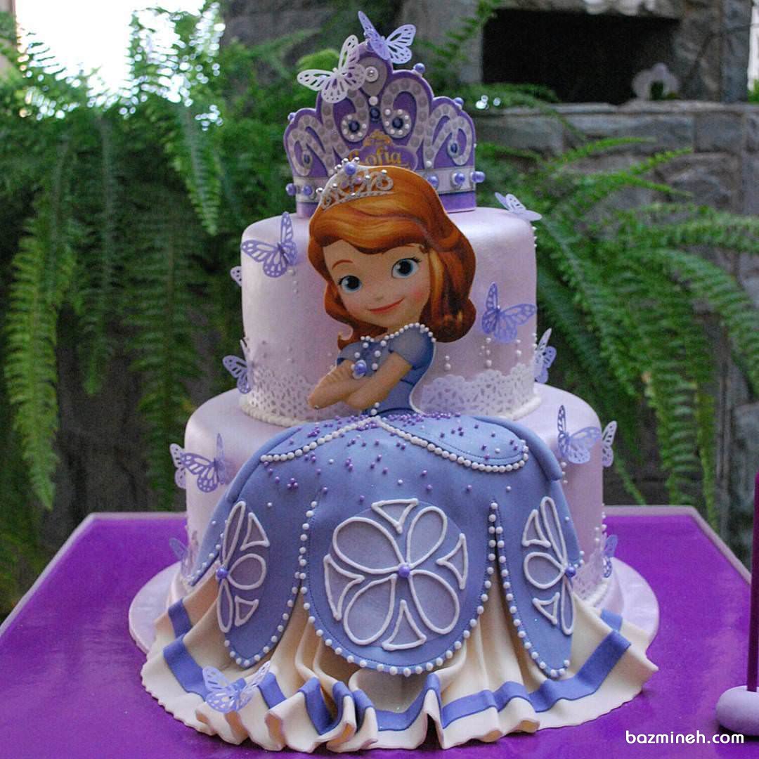 کیک فوندانت عروسکی جشن تولد دخترونه با تم پرنسس سوفیا (Princess Sofia)