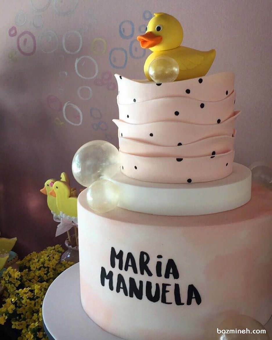 کیک زیبای جشن تولد دخترانه با تم اردک