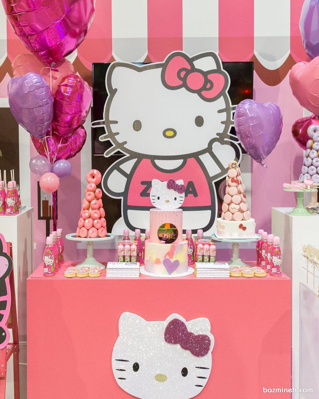 دکوراسیون و بادکنک آرایی جشن تولد دخترونه با تم هلو کیتی (Hello Kitty)