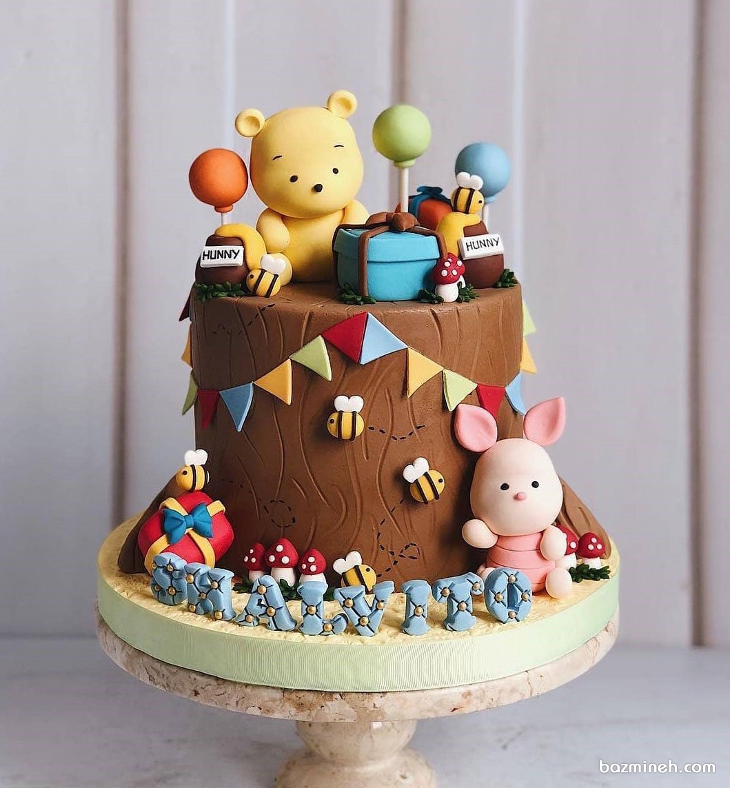 مینی کیک فانتزی جشن تولد کودک با تم پو و دوستان