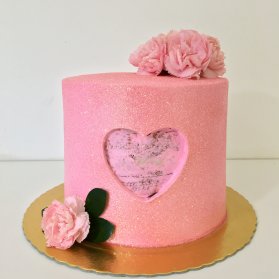 مینی کیک رمانتیک جشن سالگرد ازدواج با تم صورتی