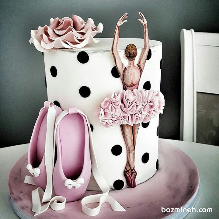 کیک یونیک جشن تولد دخترونه با تم بالرین