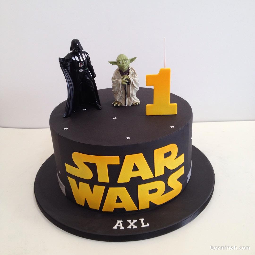 کیک فوندانت جشن تولد پسرونه با تم جنگ ستارگان (Star Wars)
