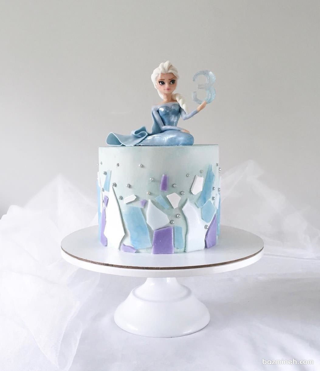 مینی کیک رویایی جشن تولد دخترونه با تم پرنسس فروزن (Frozen)