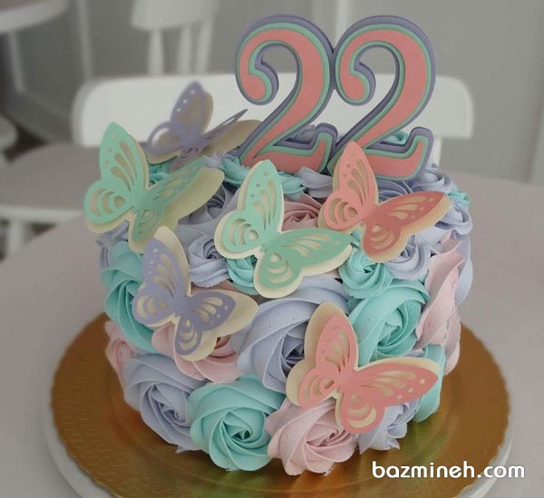 مینی کیک رویایی جشن تولد دخترونه با تم پروانه