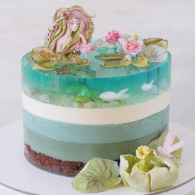 کیک رویایی جشن تولد دخترونه با تم پری دریایی