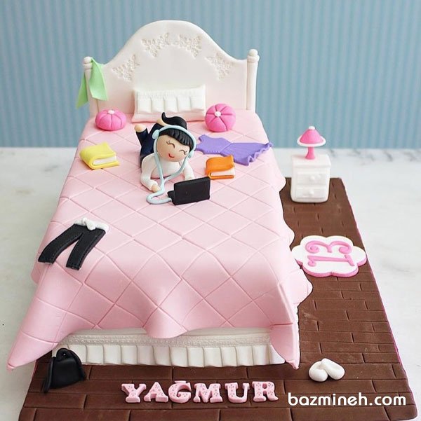 کیک فوندانت عروسکی جشن تولد دخترونه