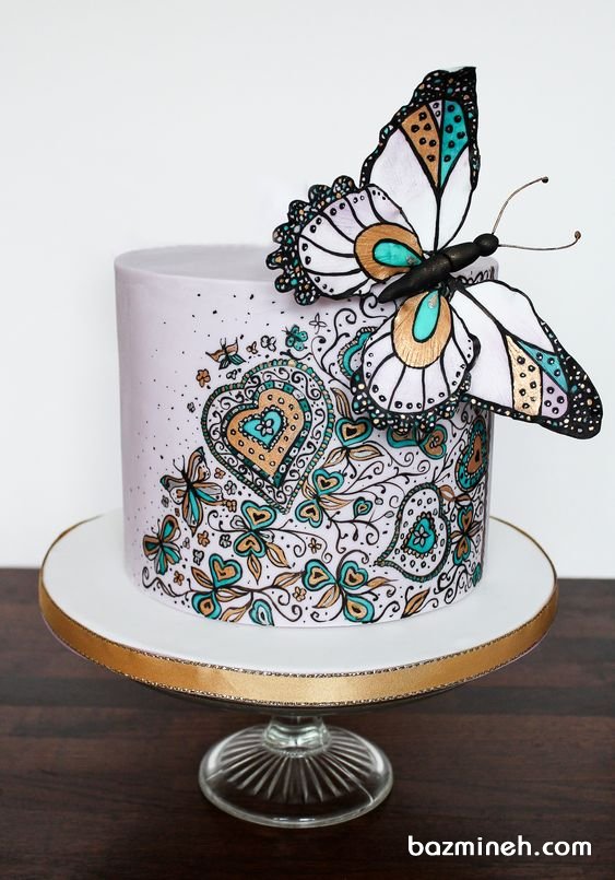 کیک منحصر به فرد جشن تولد دخترونه با تم پروانه