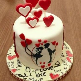 مینی کیک فوندانت روز عشق (ولنتاین)