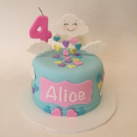 مینی کیک جشن تولد دخترونه با تم ابر و رنگین کمان
