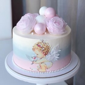 مینی کیک رویایی جشن تولد دخترونه با تم فرشته