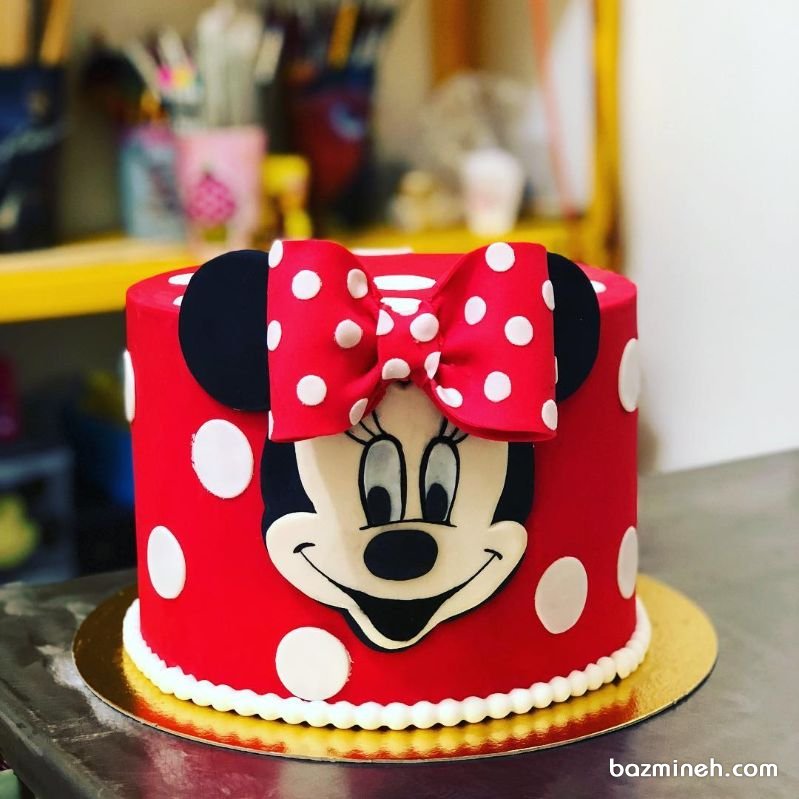 کیک جشن تولد دخترونه با تم مینی موس (Minnie Mouse)