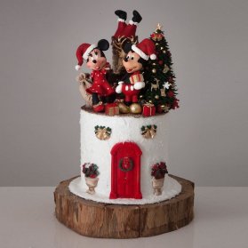 کیک عروسکی جشن تولد کودک با تم زمستانی میکی موس (Mickey Mouse)