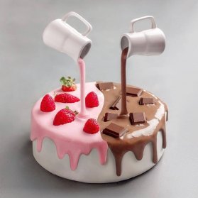 کیک متفاوت جشن تولد بزرگسال مناسب برای دوستداران شکلات و توت‌فرنگی