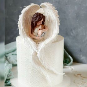  کیک رویایی جشن نوزاد یا بیبی شاور با تم فرشته و نوزاد