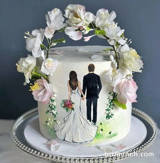 مینی کیک نقاشی شده جشن سالگرد ازدواج 
