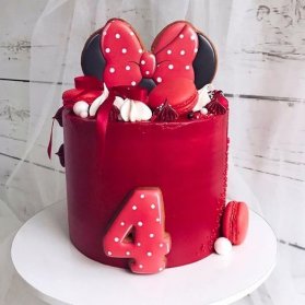 کیک فانتزی جشن تولد دخترونه با تم مینی موس (Minnie Mouse)
