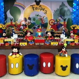 دکوراسیون و بادکنک آرایی شاد جشن تولد کودک با تم میکی موس (Mickey Mouse)