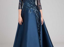 40 مدل لباس مجلسی به رنگ آبی تیره و سورمه ای مناسب اقوام عروس و داماد